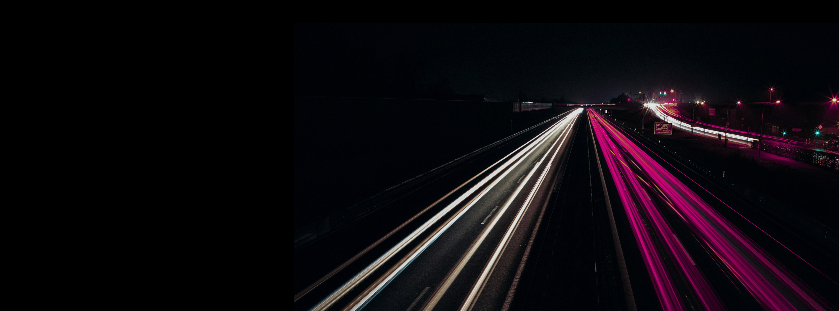 Motion light trails at night